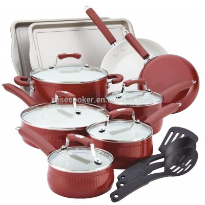 17 pcs ceramic coating cookware set,with baking pan and kitchen tools,RSD-082