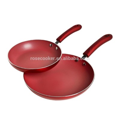 Red Fry Pan Set Nonstick Ceramic Modern Home Kitchen Cooking Dinner Quality Cook