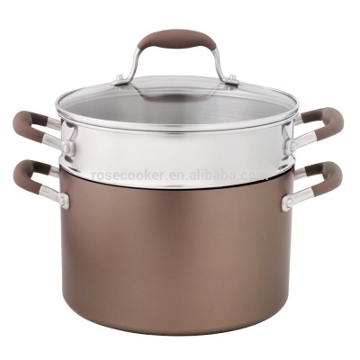 Aluminum Stock Pot with Casseroles Pot Cover,with silicon handle